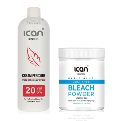 Cream Peroxide 20 Vol 6% 250ml + Rapid Blue Powder Bleach (jar)80g Set